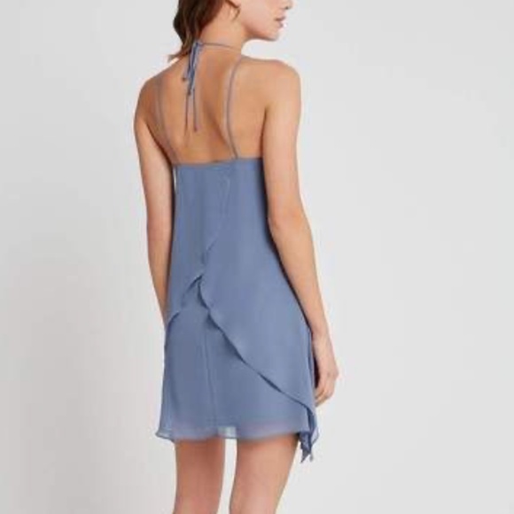 BCBGeneration blue chiffon mini dress - Picture 3 of 5